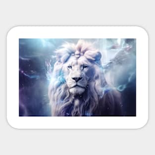 Lion Wild Animal Majestic Wilderness Surrealist Sticker